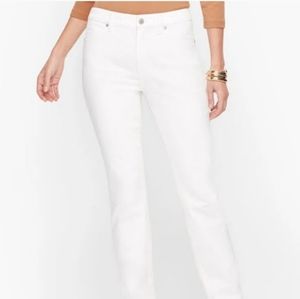 TALBOTS High-Waist Straight Leg White Denim Jeans SZ 10 NEW